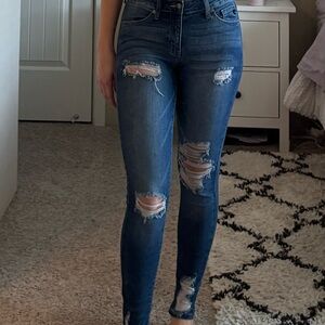 Distressed Blue Jeans for Women